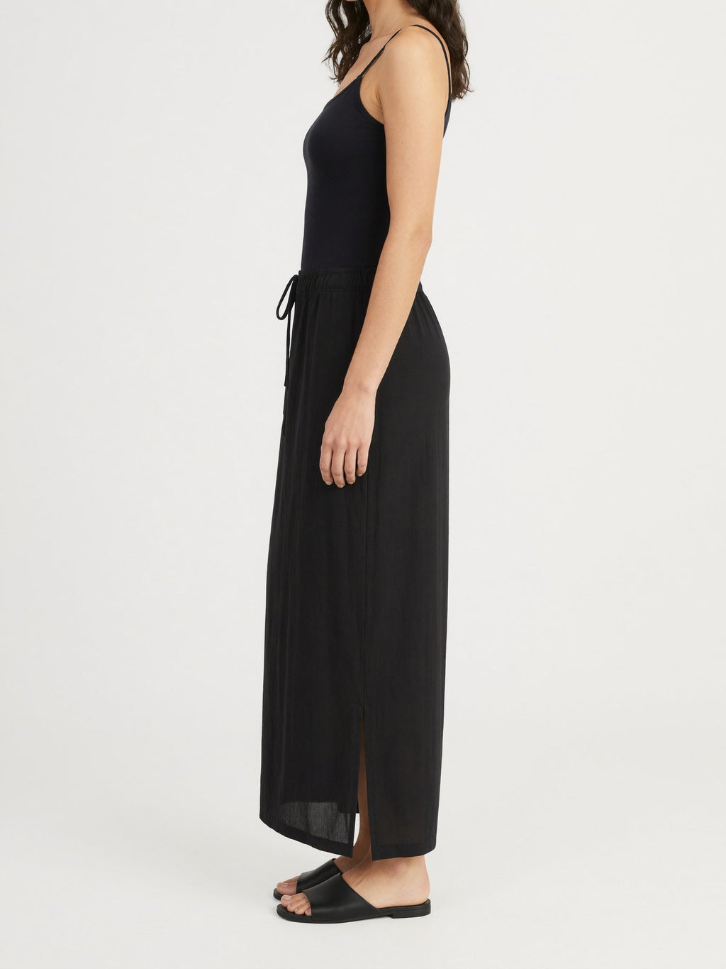 Nova | Black Maxi Skirt with Side Split