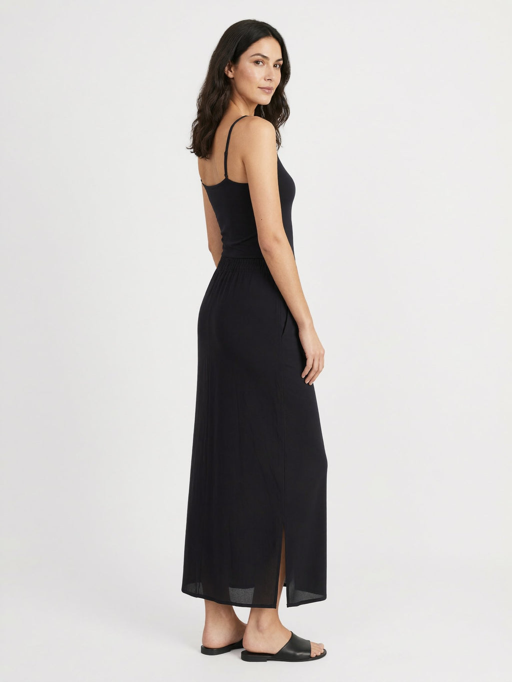 Nova | Black Maxi Skirt with Side Split