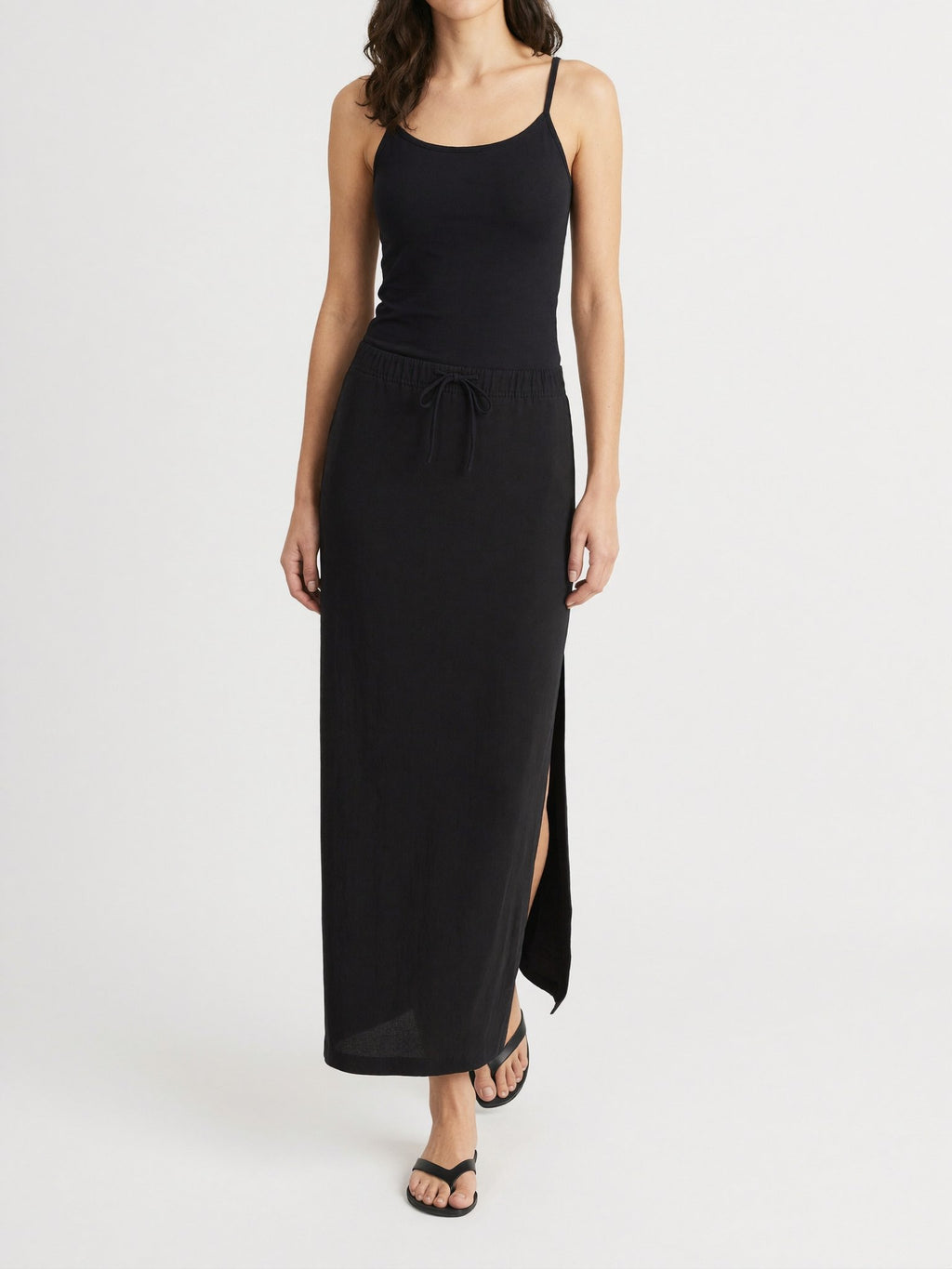 Nova | Black Maxi Skirt with Side Split