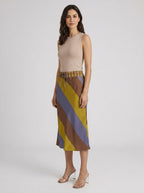 Odette striped midi skirt, 3/4 view