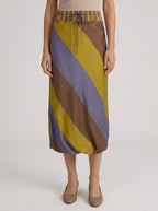 Odette striped midi skirt, waistband detail