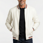 Parker zip-front track jacket, detail of the ribbed trims