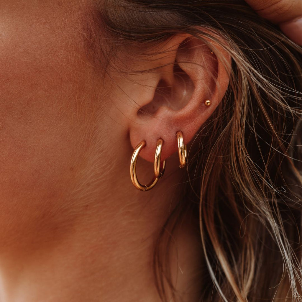 Pippa timeless hoop earrings in gold-tone and silver-tone