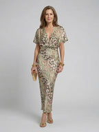 Puck abstract print midi dress
