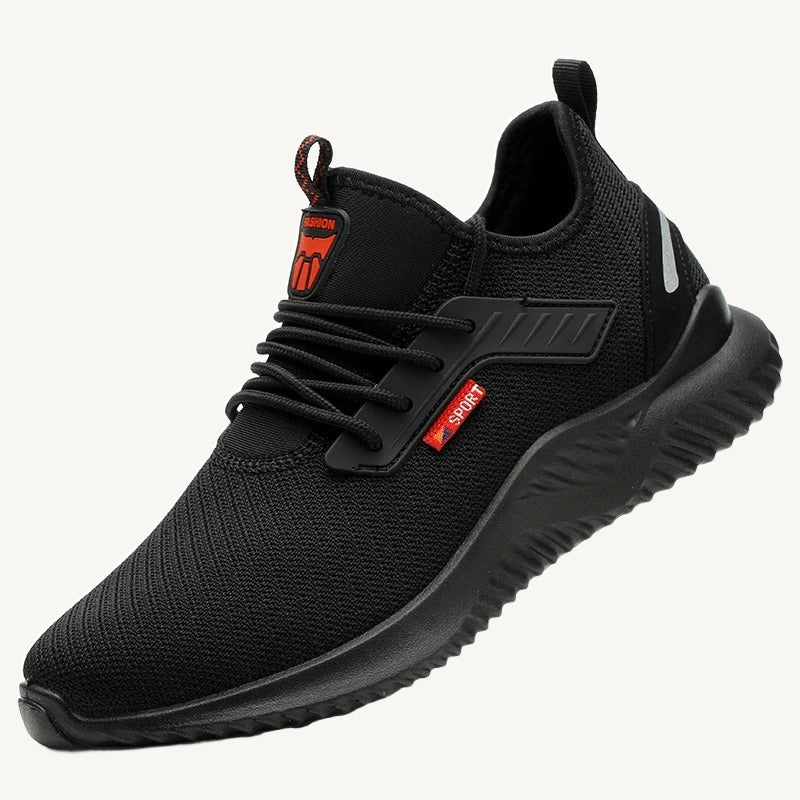 Orthopedic work shoe with steel toe