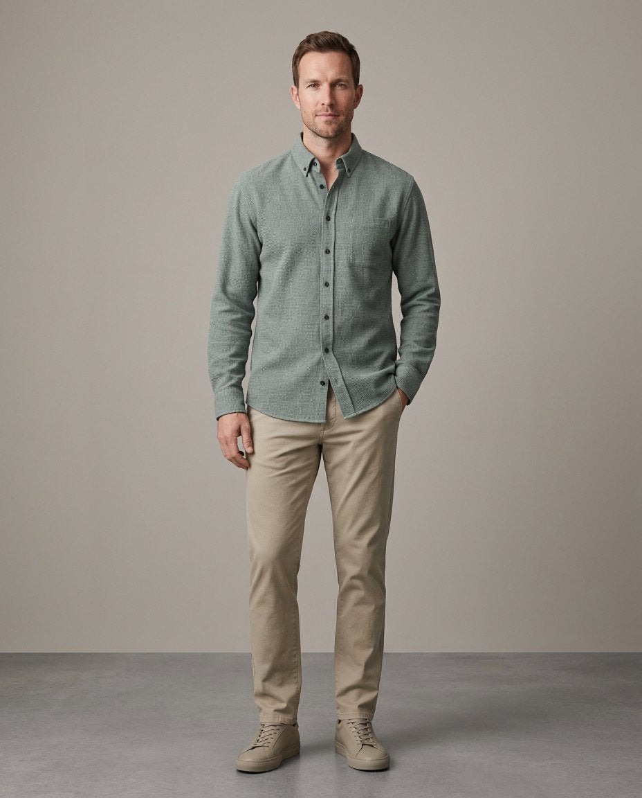 Ronan Organic Cotton Waffle Shirt front
