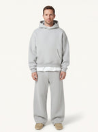 Rowan hooded sweatshirt and joggers set, light grey, front
