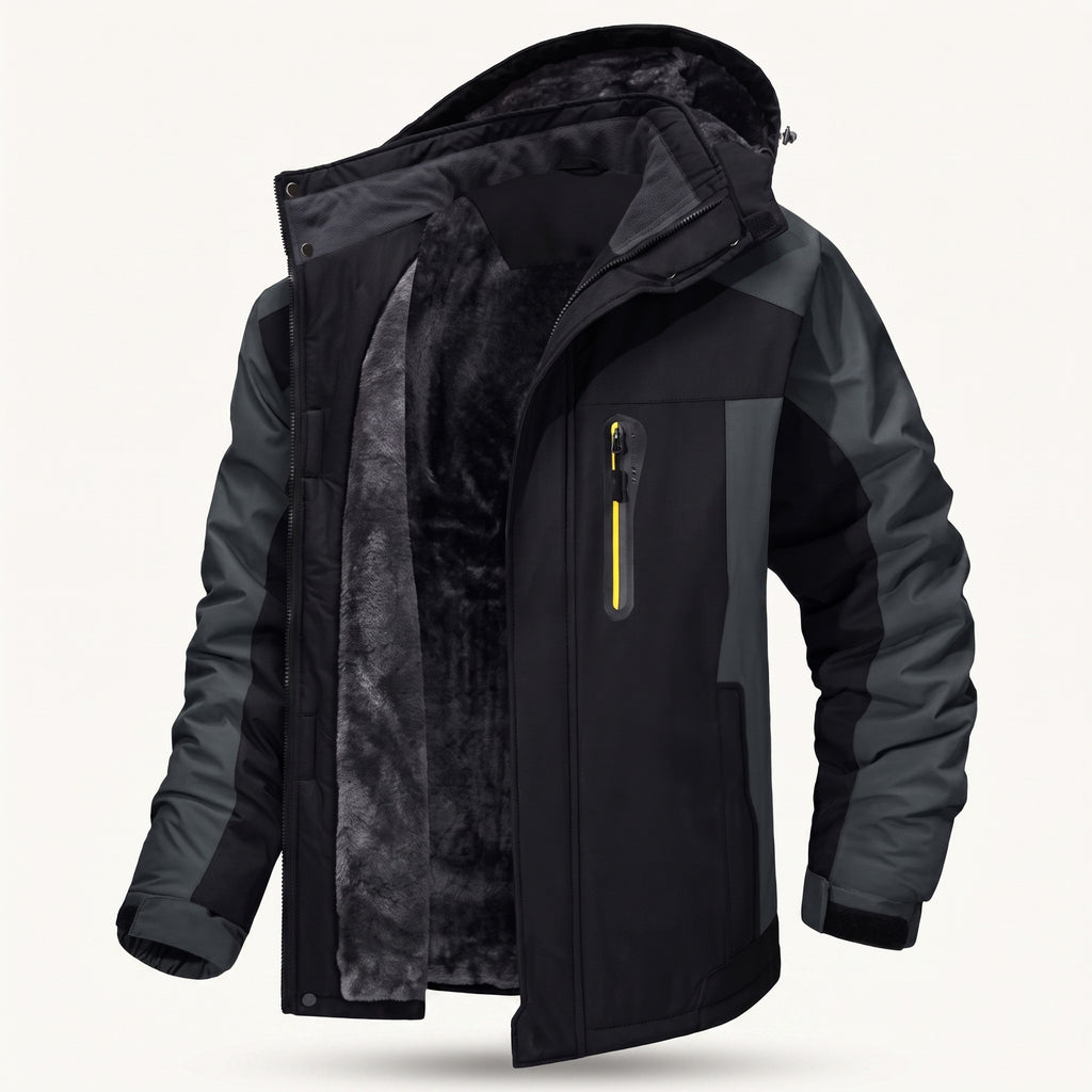 Ruben fleece outdoor jacket black
