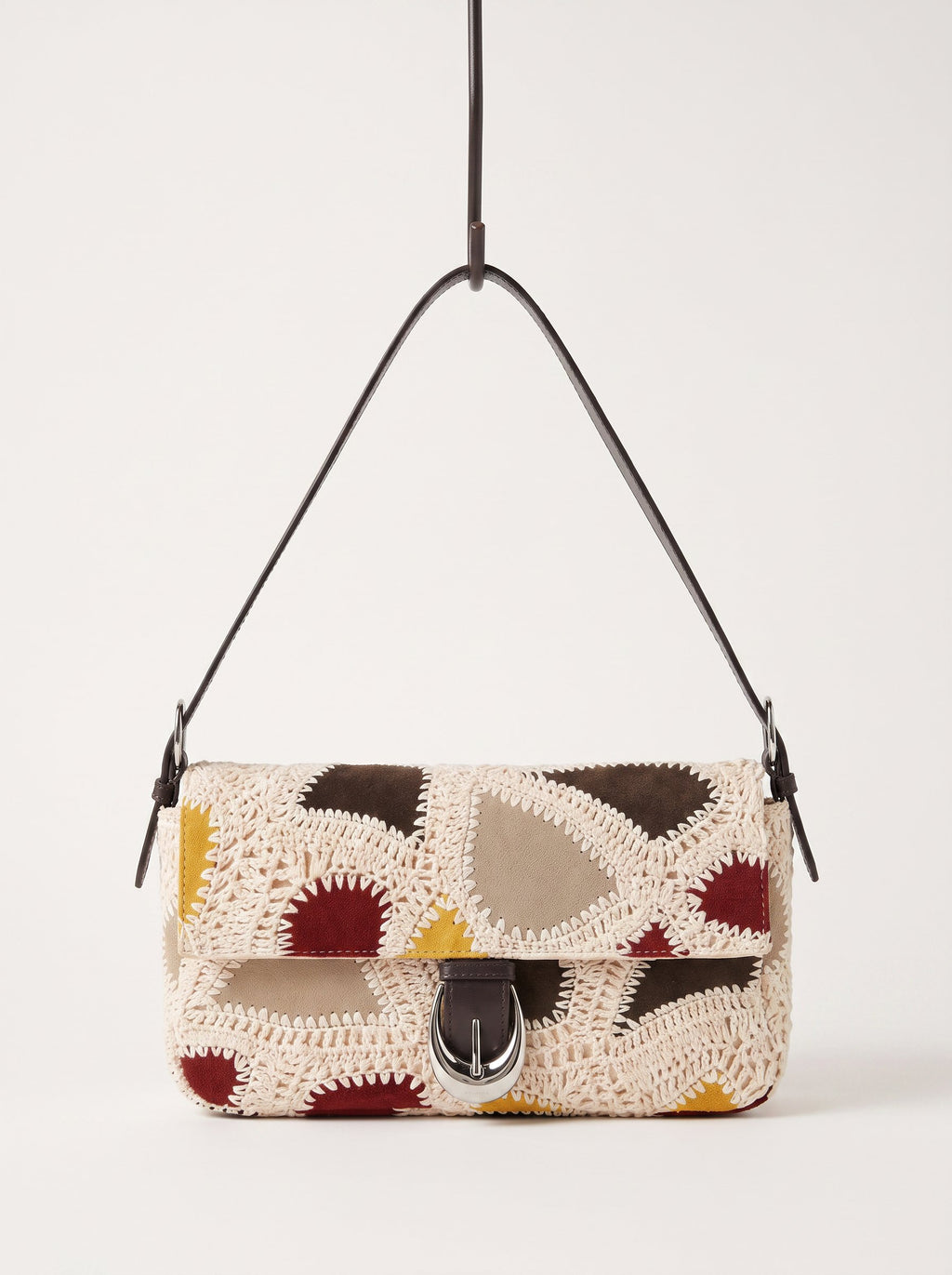 Patchwork shoulder bag hanging