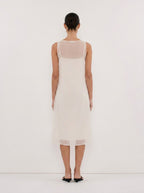 Sian ivory midi dress, back view