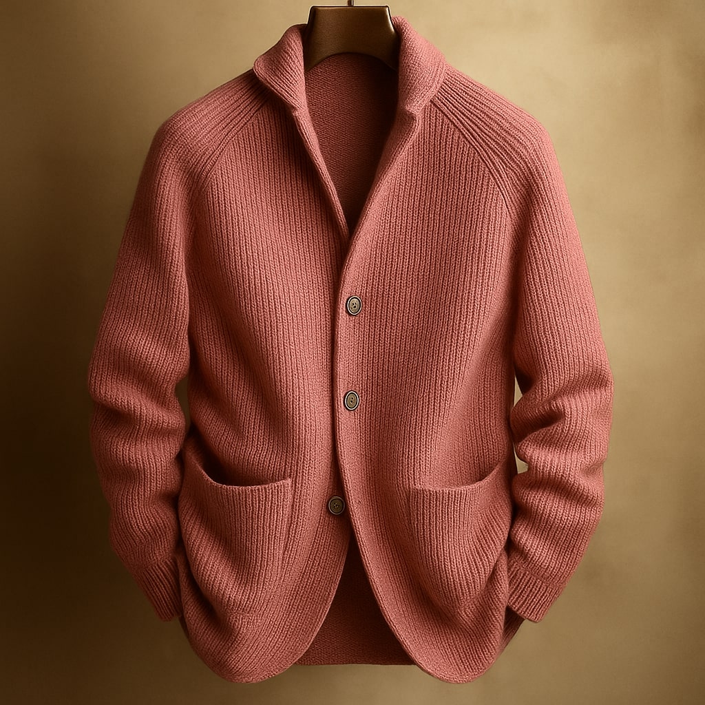 Silvoro shawl collar knit cardigan for men