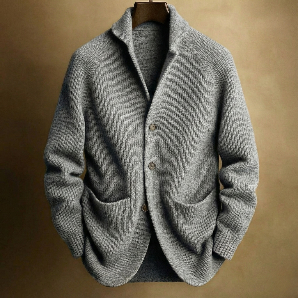Silvoro shawl collar knit cardigan for men, image 4