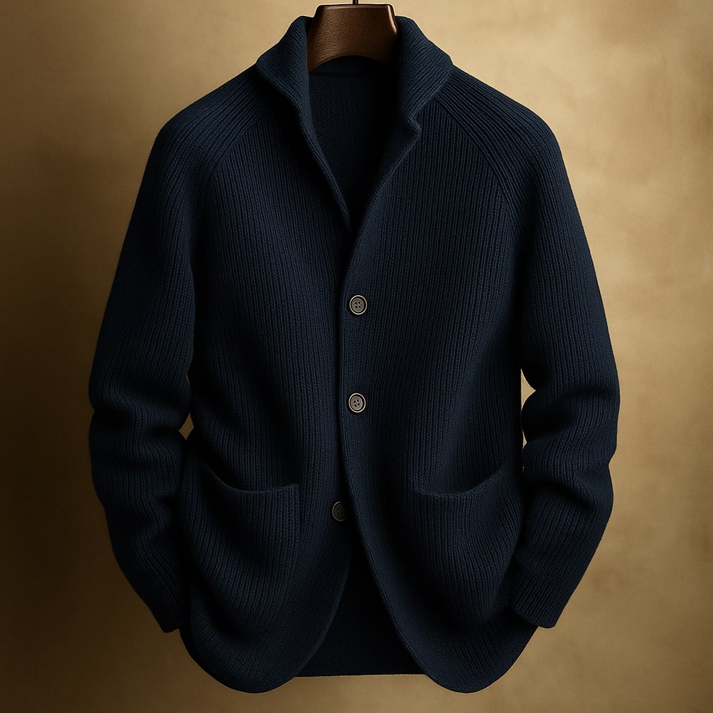 Silvoro shawl collar knit cardigan for men, image 5