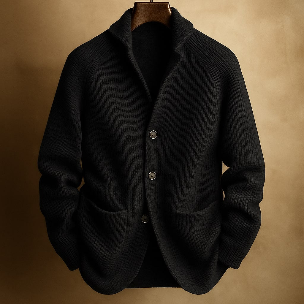 Silvoro shawl collar knit cardigan for men, image 6