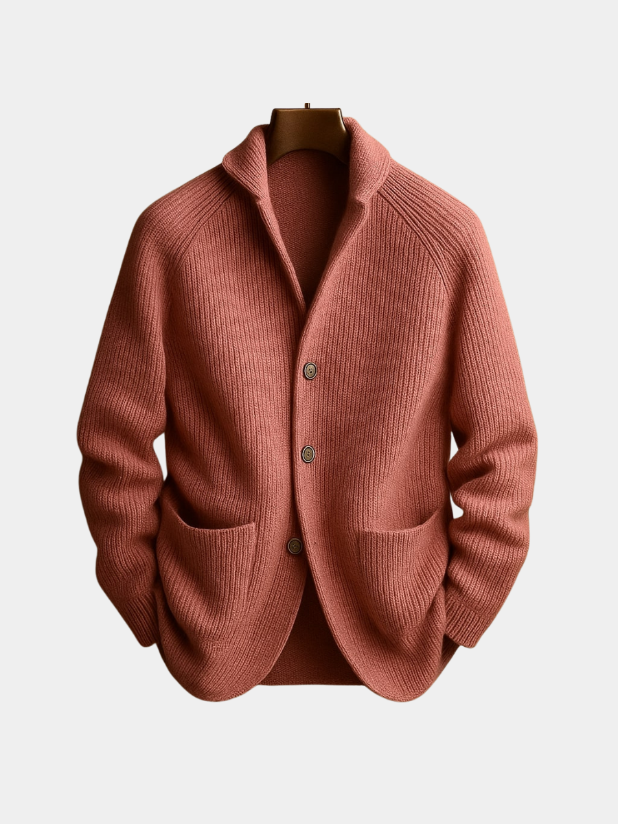 Silvoro shawl collar knit cardigan for men, image 7