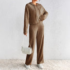 Sofia ribbed knit two-piece lounge set for women