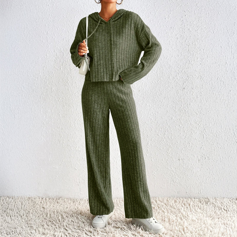 Sofia ribbed knit two-piece lounge set for women, image 2