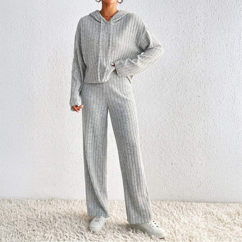 Sofia ribbed knit two-piece lounge set for women, image 3