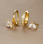 Soof elegant set of three individual earrings, image 2