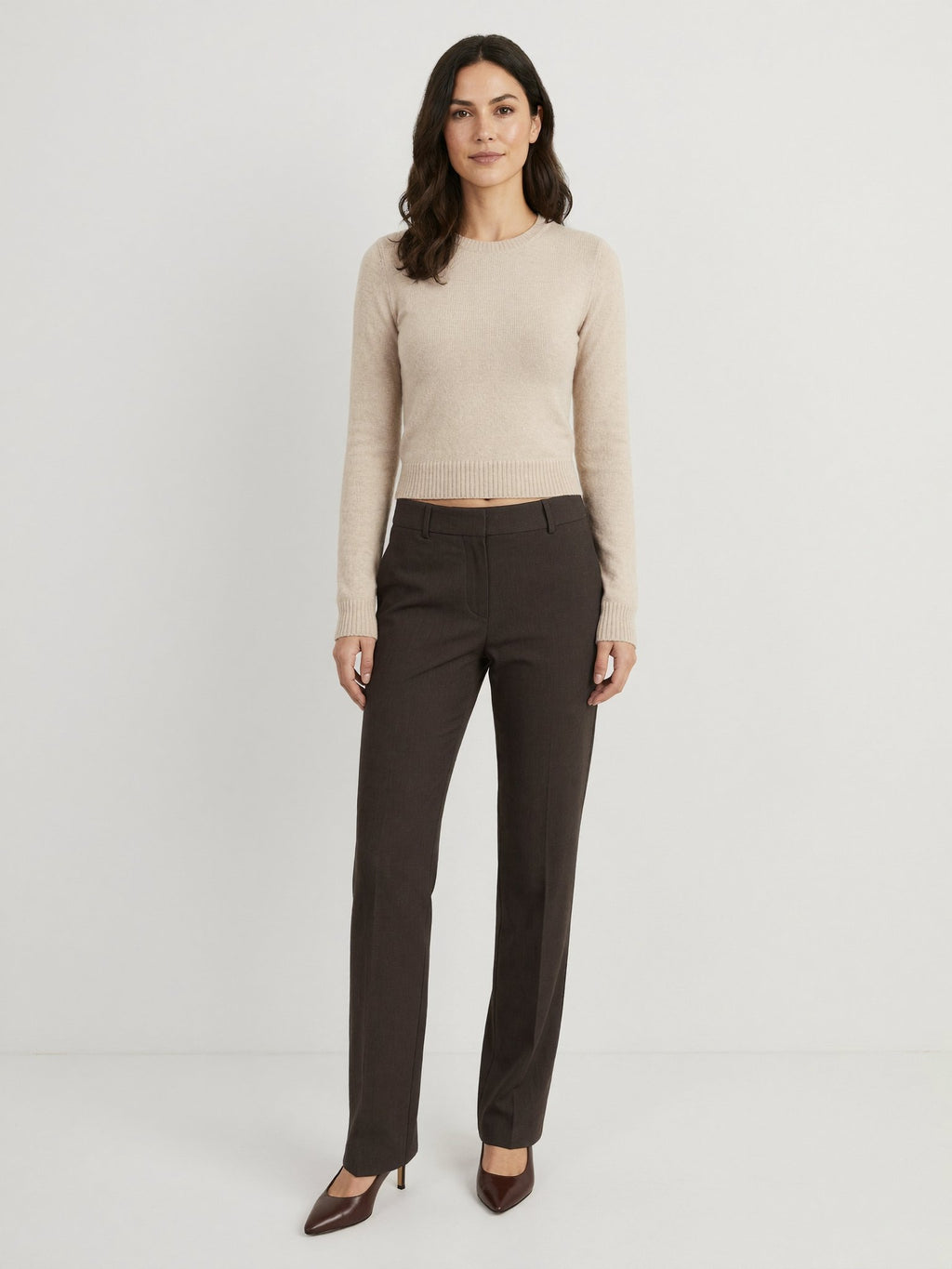 Vanilla camel knit jumper 3/4 view