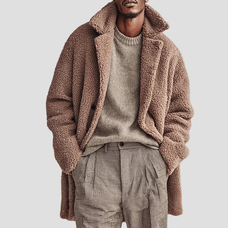 Stijn men's teddy fleece button coat