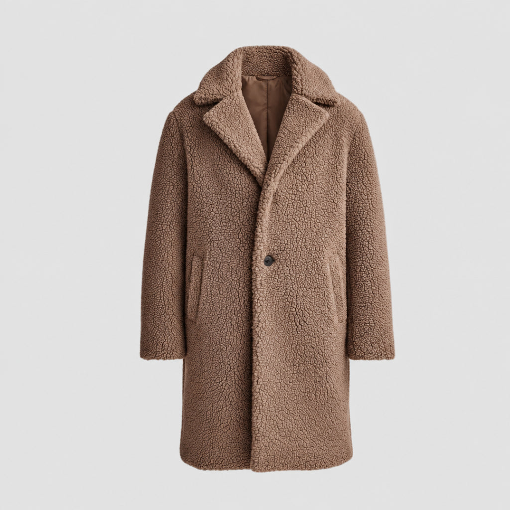 Stijn men's teddy fleece button coat, image 2