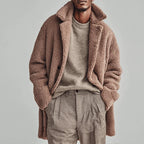 Stijn men's teddy fleece button coat, image 3