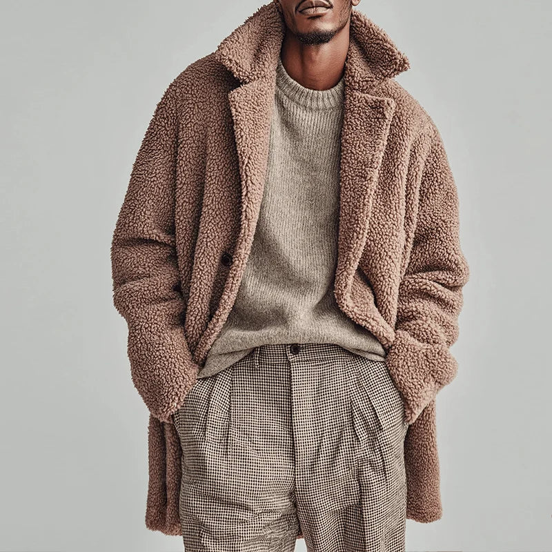 Stijn men's teddy fleece button coat, image 3