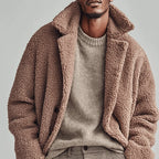 Stijn men's teddy fleece button coat, image 4