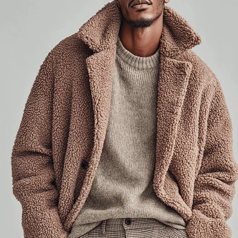 Stijn men's teddy fleece button coat, image 4