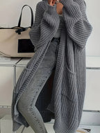 Sylvie longline chunky ribbed cardigan for women