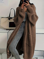 Sylvie longline chunky ribbed cardigan for women, image 2