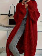 Sylvie longline chunky ribbed cardigan for women, image 5