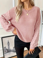 Tessel relaxed pullover with diamond knit sleeves, image 3