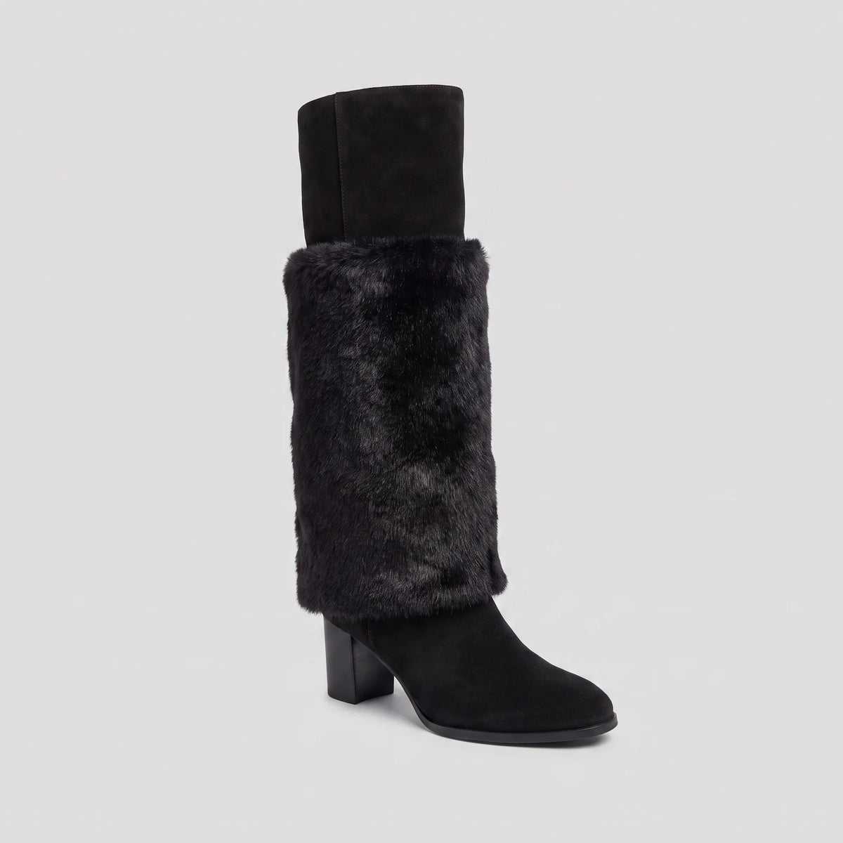Tineke faux fur lined mid-calf boots with a block heel, image 2