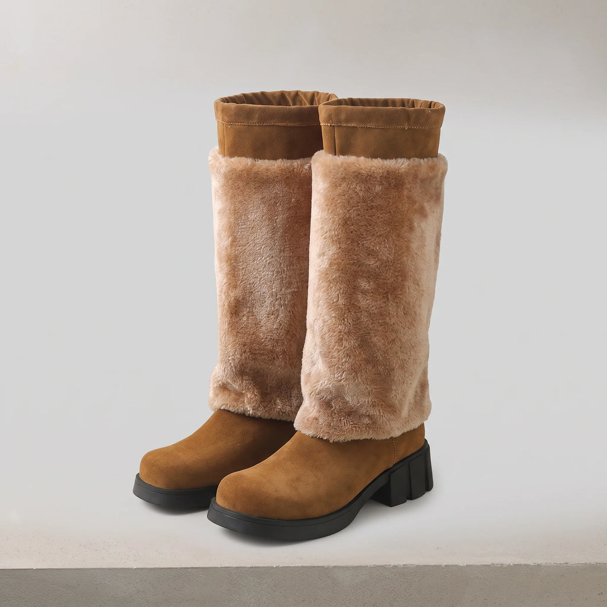 Tineke faux fur lined mid-calf boots with a block heel, image 5
