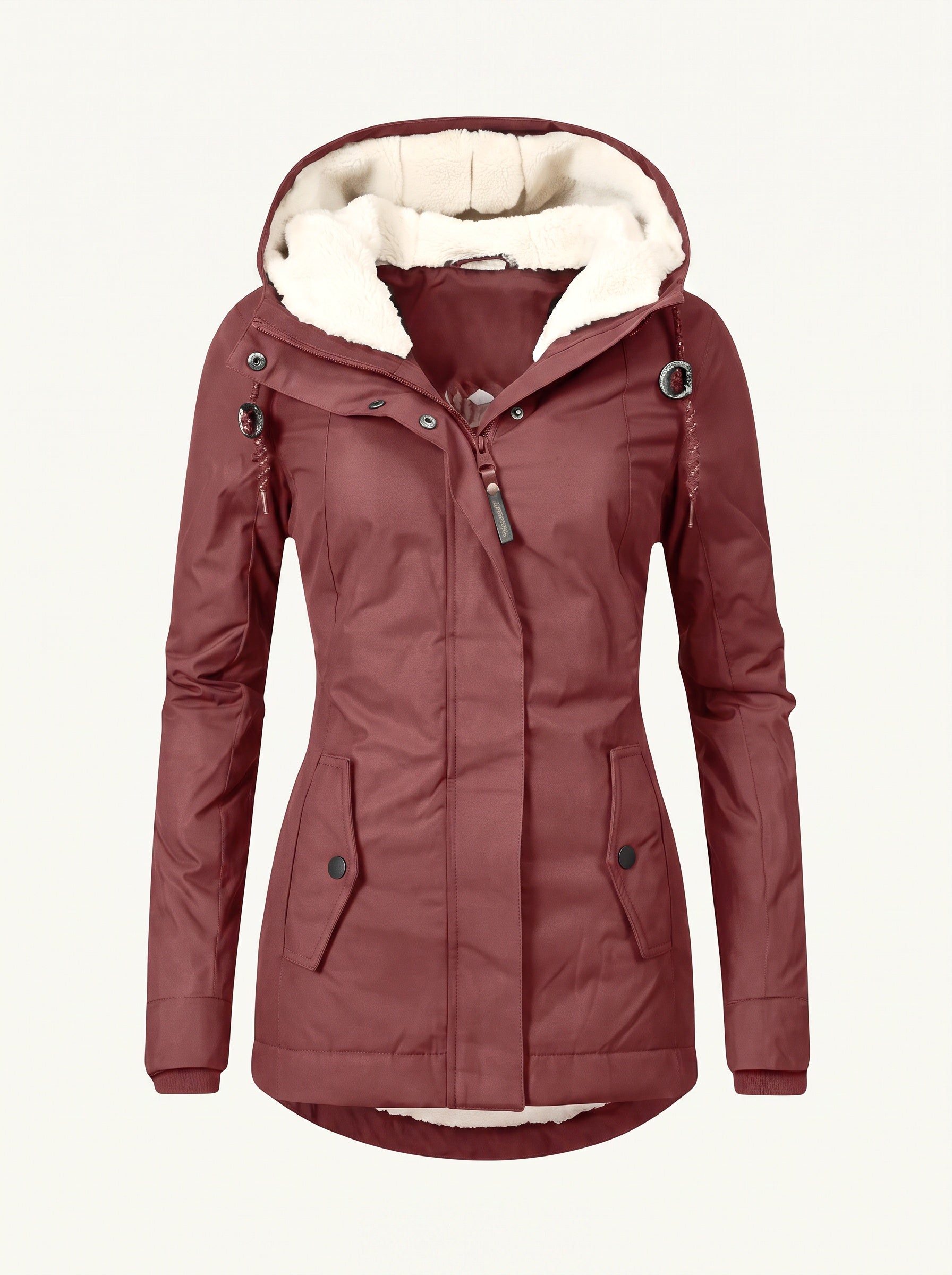 Tivona hooded parka red