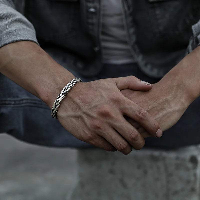 Torin silver-tone braided cuff bracelet, image 2