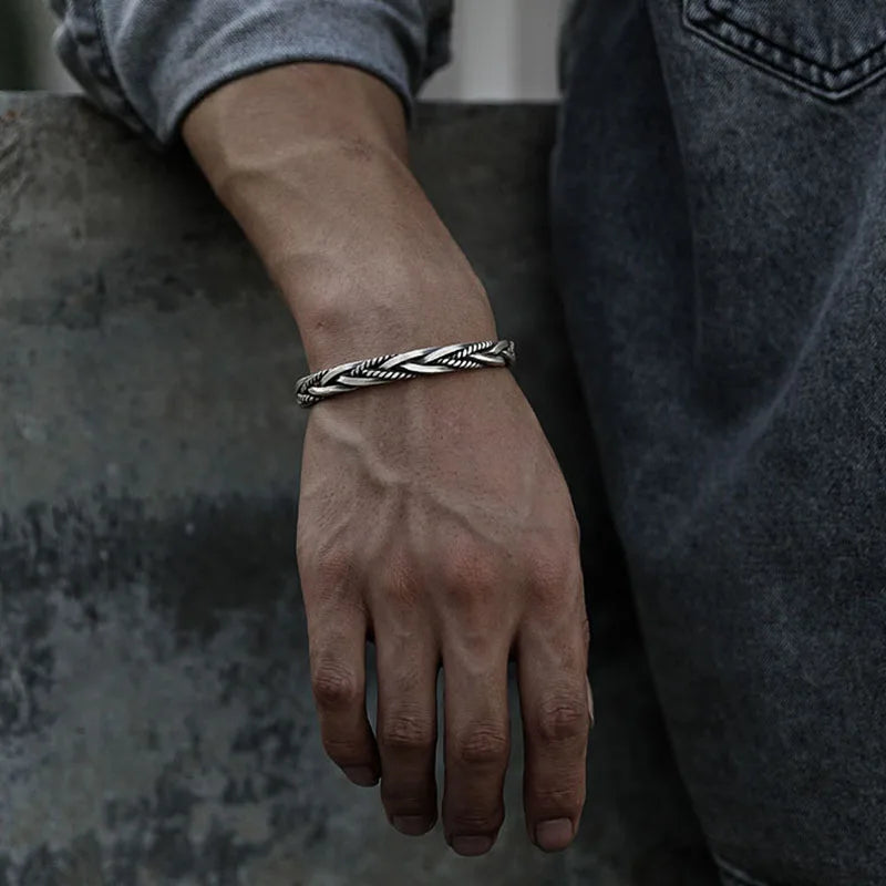 Torin silver-tone braided cuff bracelet, image 4
