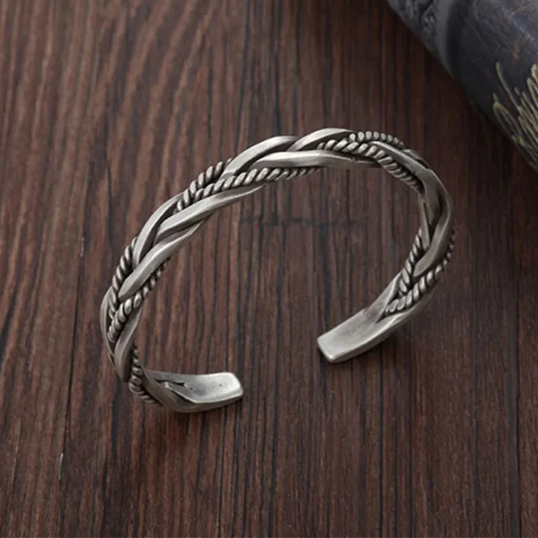 Torin silver-tone braided cuff bracelet, image 5
