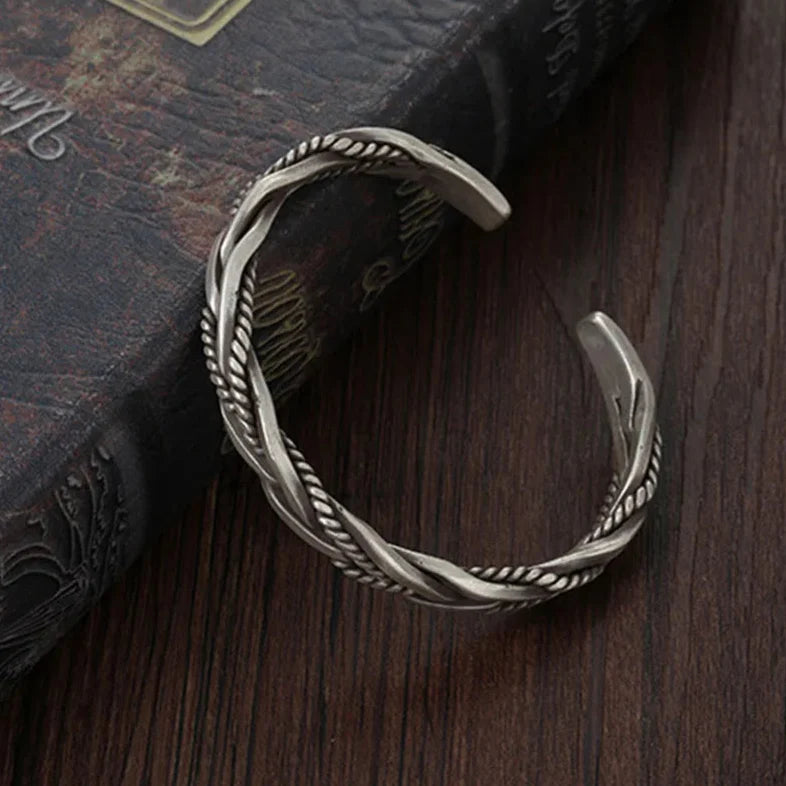 Torin silver-tone braided cuff bracelet, image 6