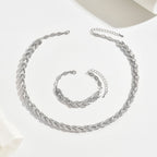 Vivette linked leaf necklace and bracelet set, image 11