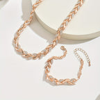 Vivette linked leaf necklace and bracelet set, image 5