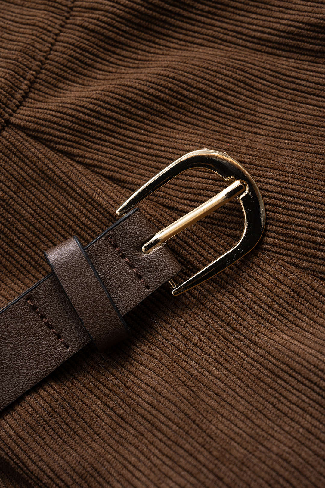 Ti | Corduroy Belted Waist Skirt