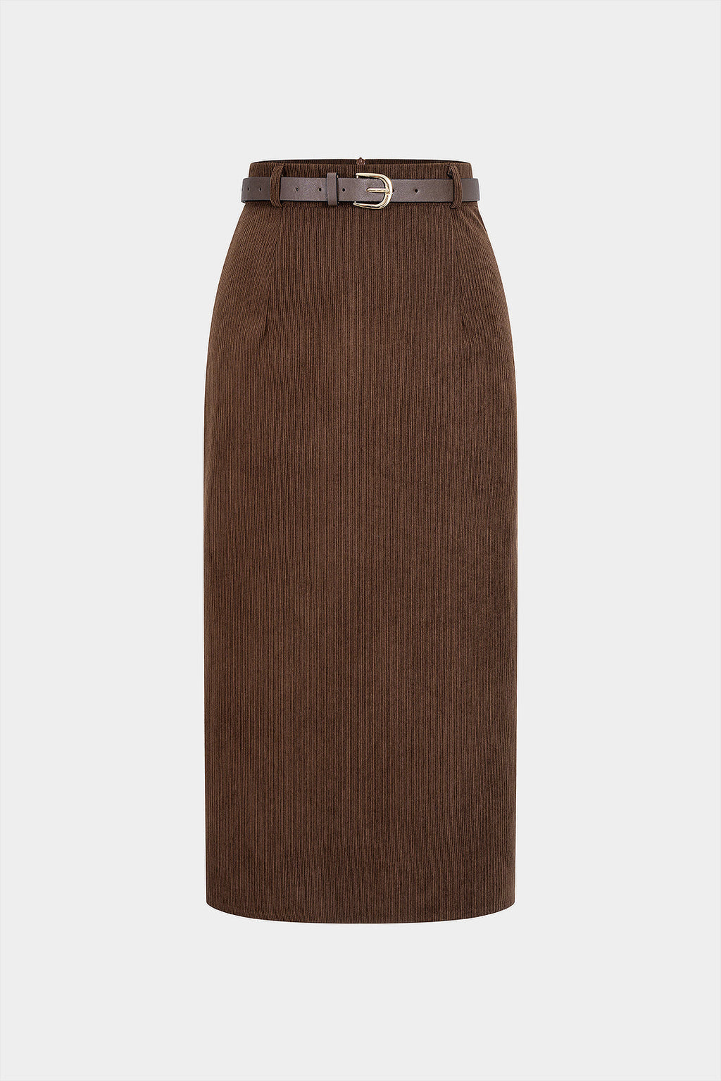 Ti | Corduroy Belted Waist Skirt