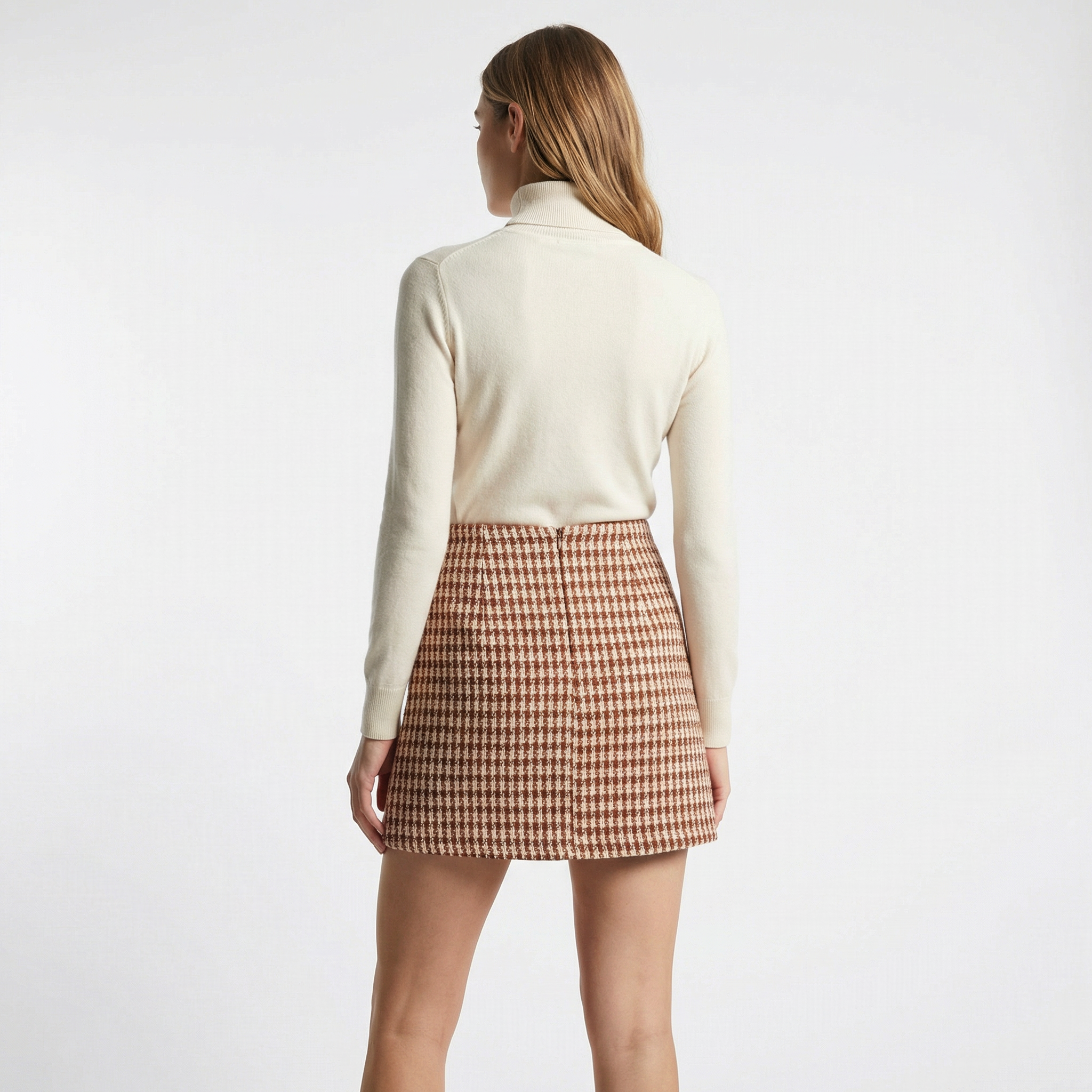 Dewi | Women’s A-Line Mini Skirt – Textured High-Waist Style