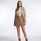 Dewi | Women’s A-Line Mini Skirt – Textured High-Waist Style