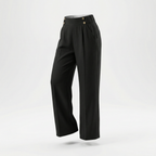 Loa | Women’s Straight-Leg Office Pants – Elegant Button Detail Style